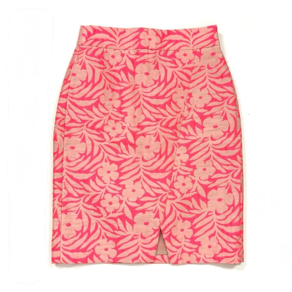 J. Crew Crossover Pencil Skirt in Plumeria Jacquard